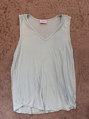 Adrienne Light Mint V-Neck Sleeveless Top